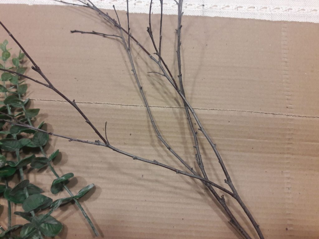 Birch tree branches for this easy DIY flower arrangement