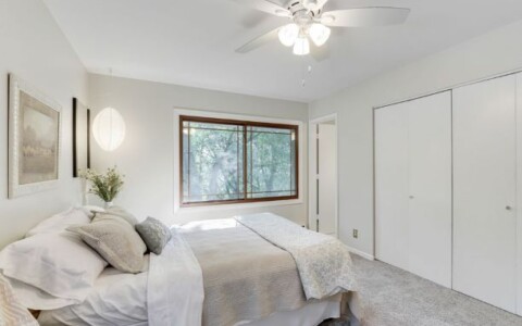 Painting the walls and adding a clean rug made a big difference. Remove all personal belongings.