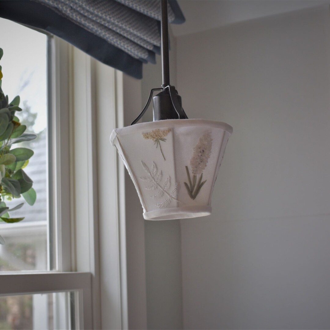 Custom Embroidered Pendant Shades Custom Embroidered Pendant Shades